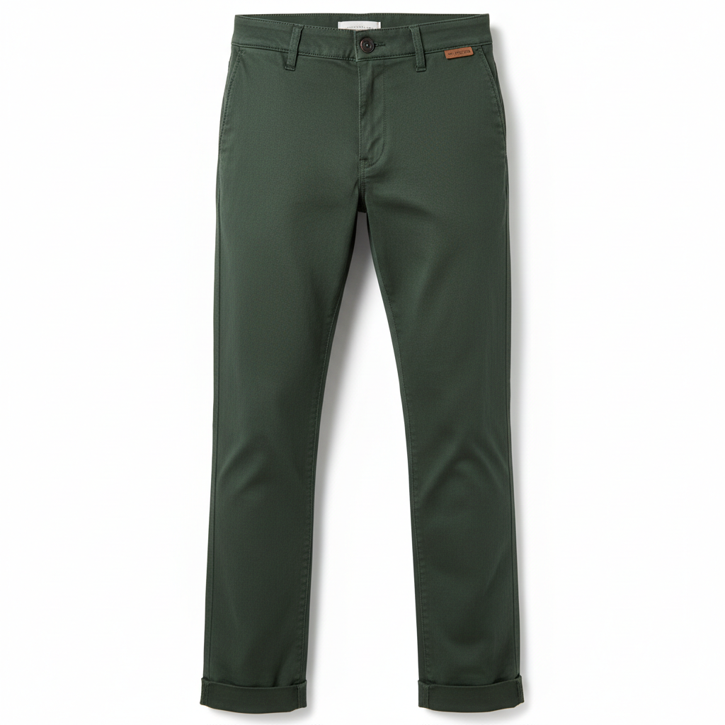 Slim Fit Stretch Chinos Olive Green