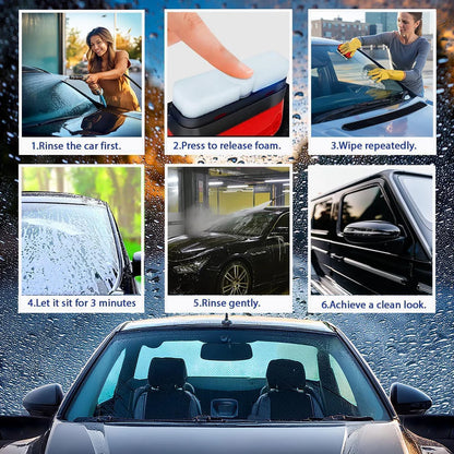 🚗 Car Glass Oil Film Cleaning Brush  Automotive Glass–Buy 1 Get 1 FREE!