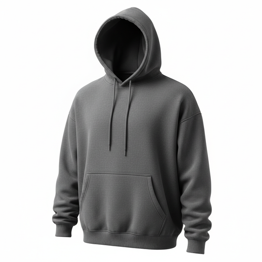 Oversized Drop Shoulder Hoodie Charcoal Grey