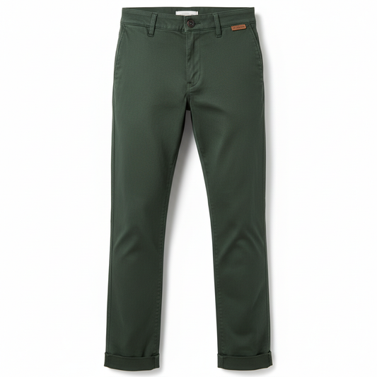 Slim Fit Stretch Chinos Olive Green
